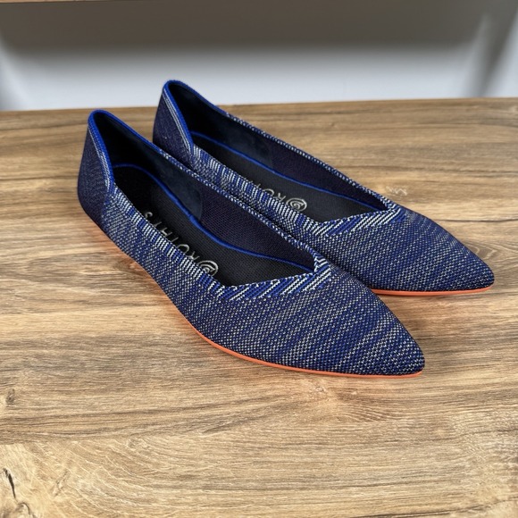 Rothy's Women's‎ Retired Rare The point Blue Birdeye Flats Space Dye Size 9